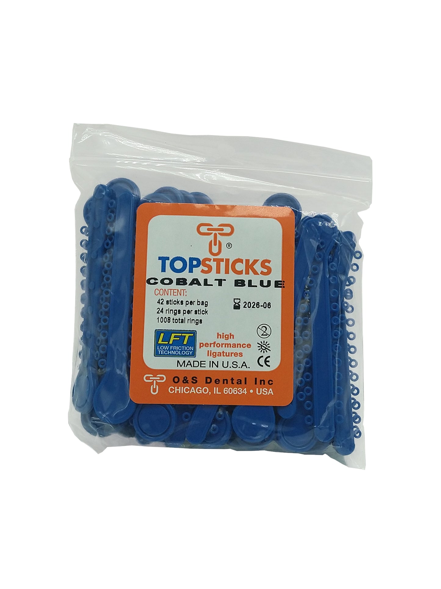 O & S Dental Topsticks High Performance Ortho Elastic Ligature Ties All Colors