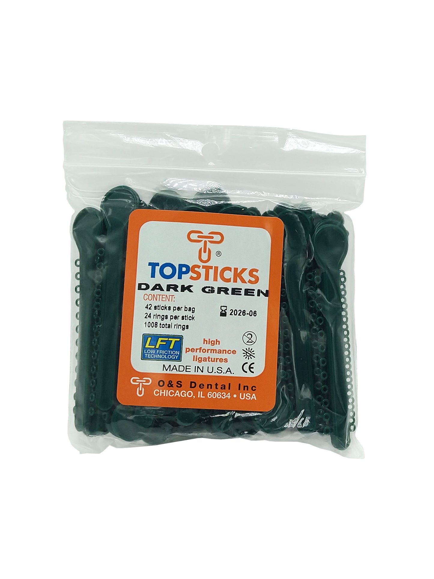 O & S Dental Topsticks High Performance Ortho Elastic Ligature Ties All Colors