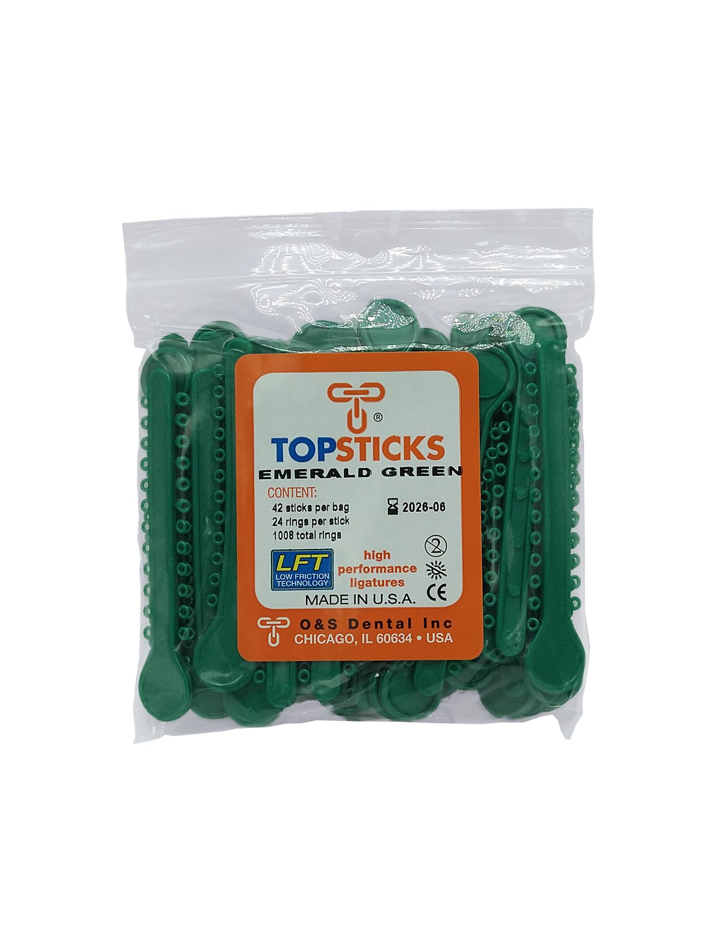 O & S Dental Topsticks High Performance Ortho Elastic Ligature Ties All Colors