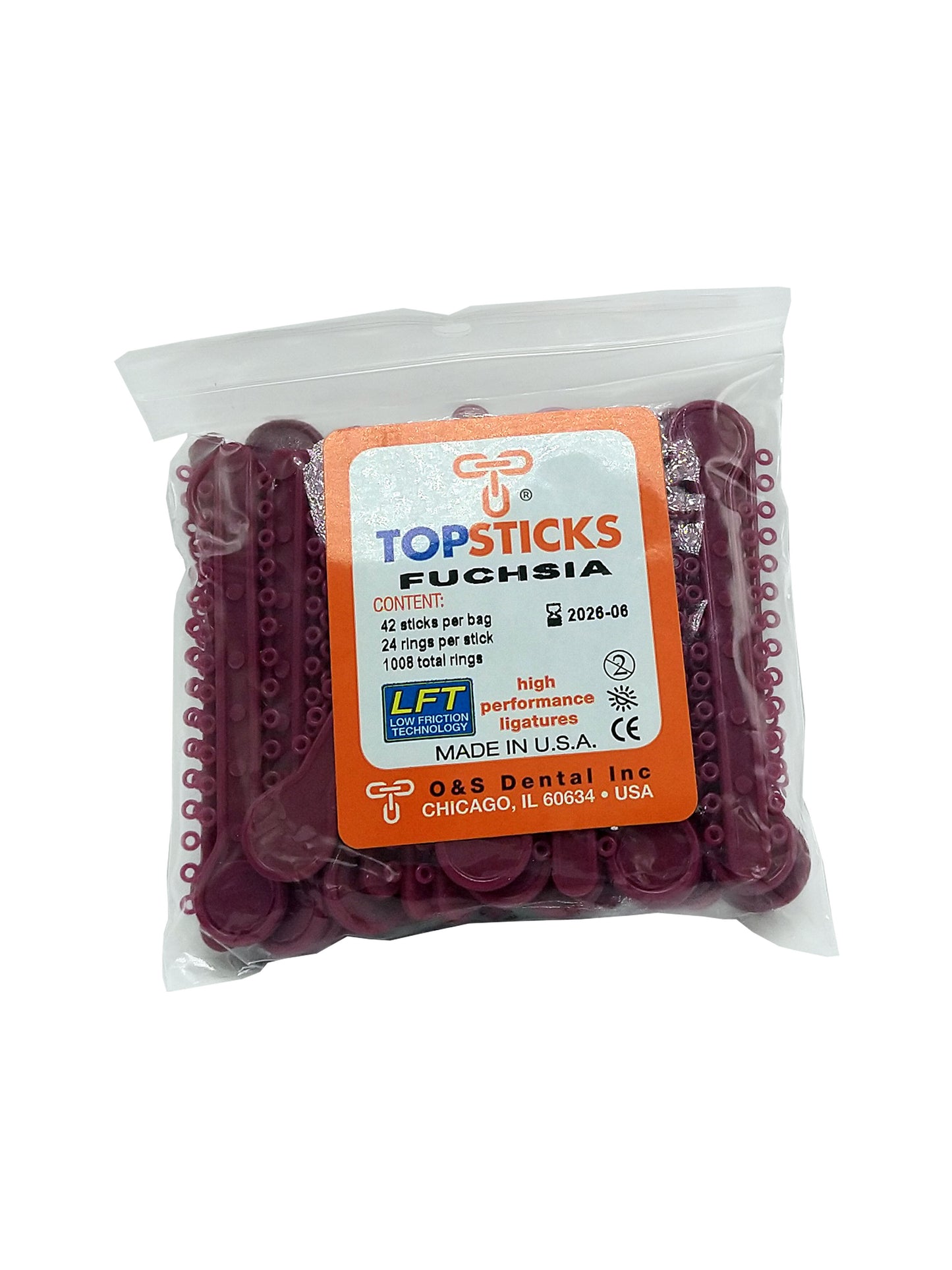 O & S Dental Topsticks High Performance Ortho Elastic Ligature Ties All Colors