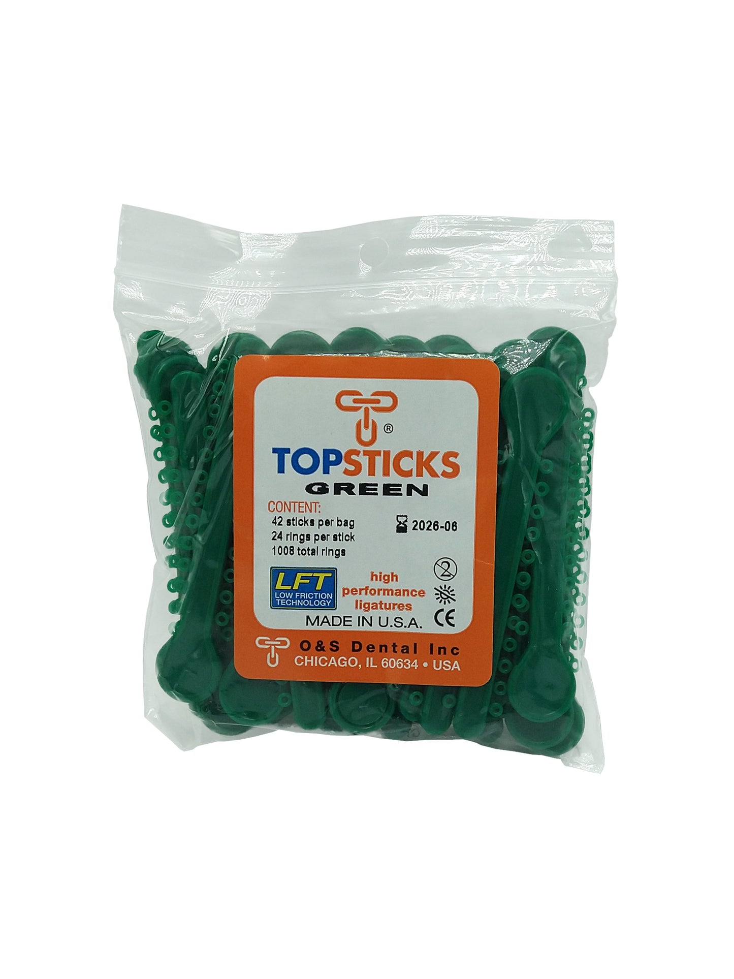 O & S Dental Topsticks High Performance Ortho Elastic Ligature Ties All Colors