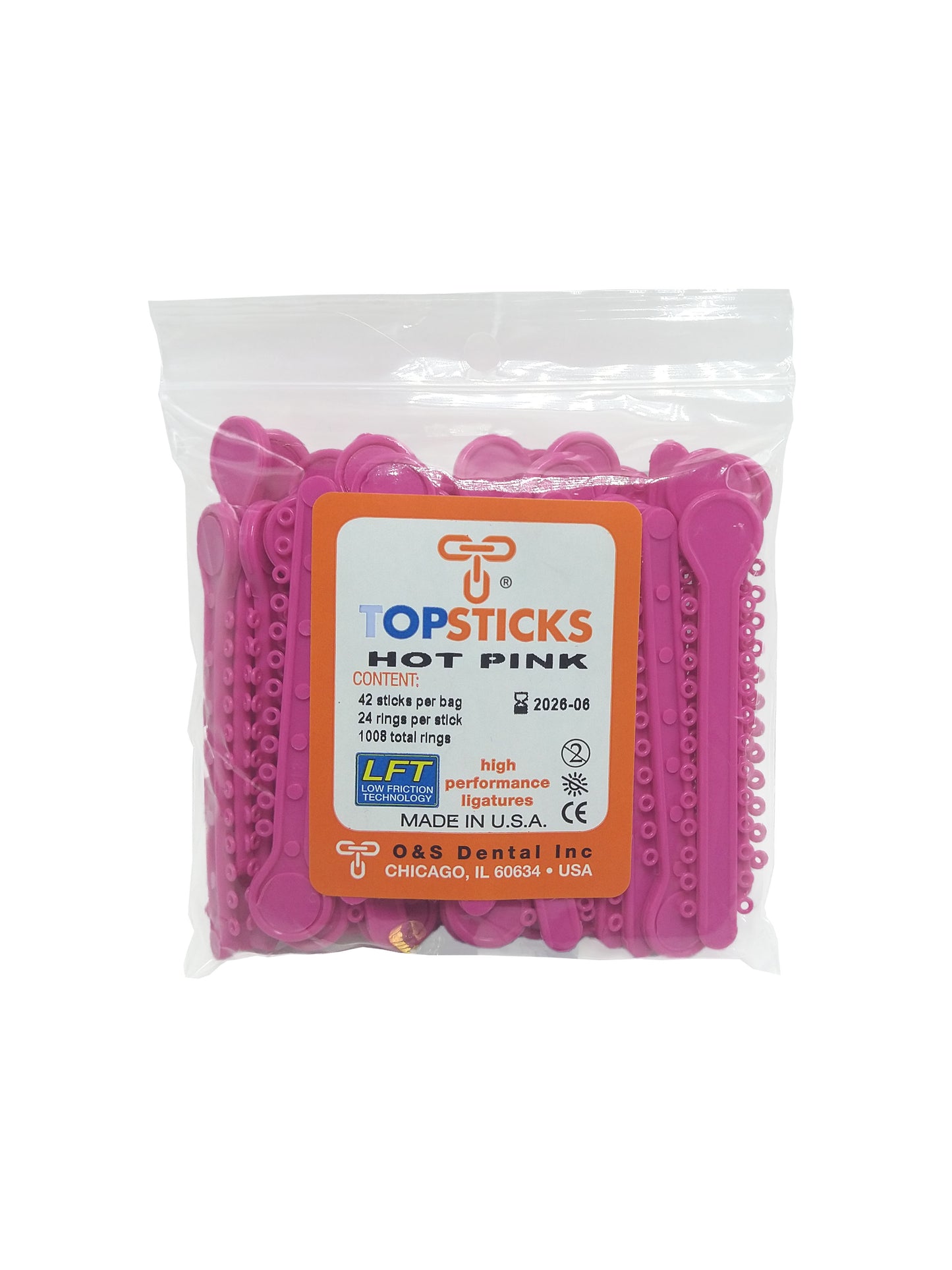 O & S Dental Topsticks High Performance Ortho Elastic Ligature Ties All Colors