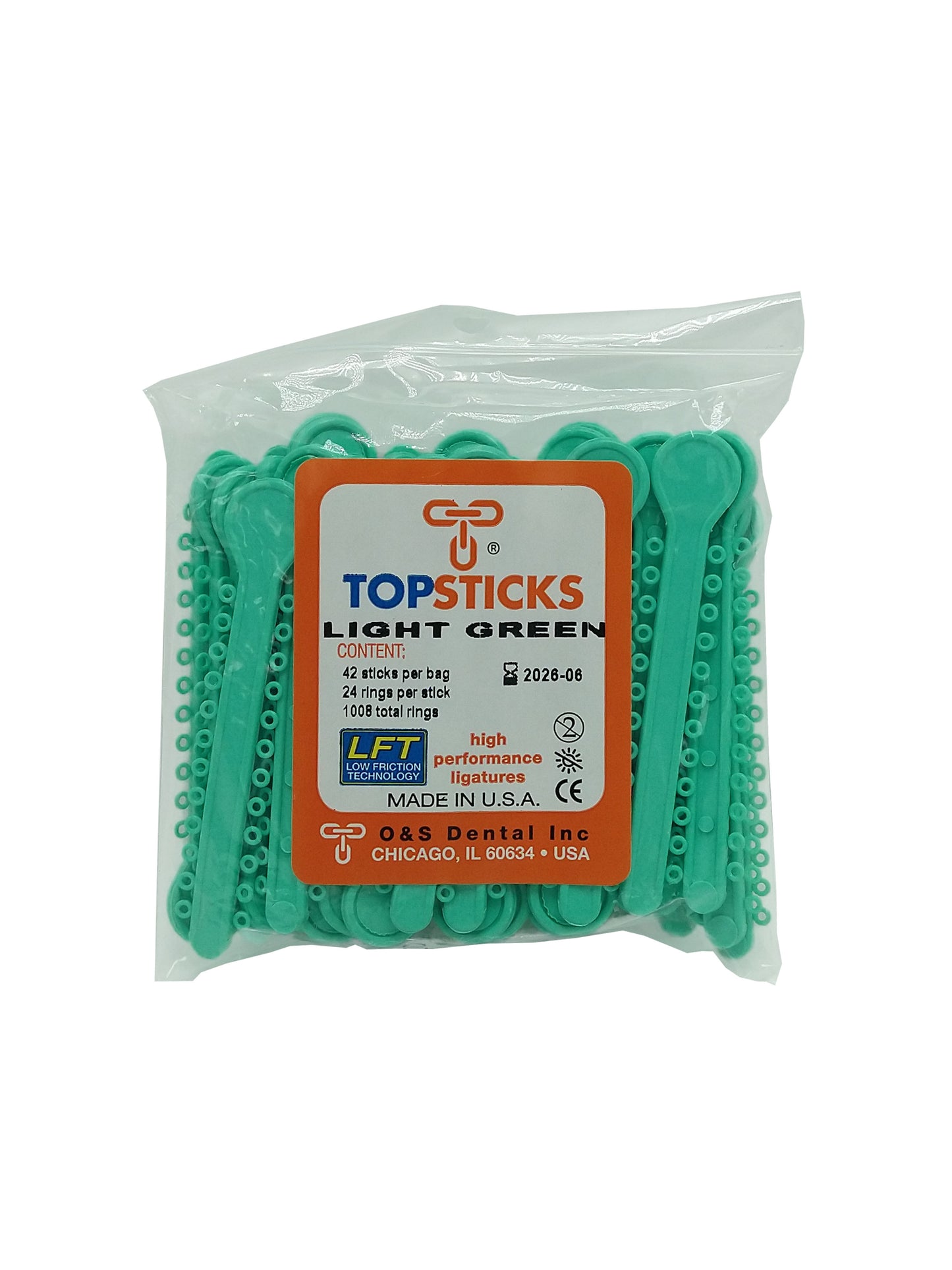 O & S Dental Topsticks High Performance Ortho Elastic Ligature Ties All Colors