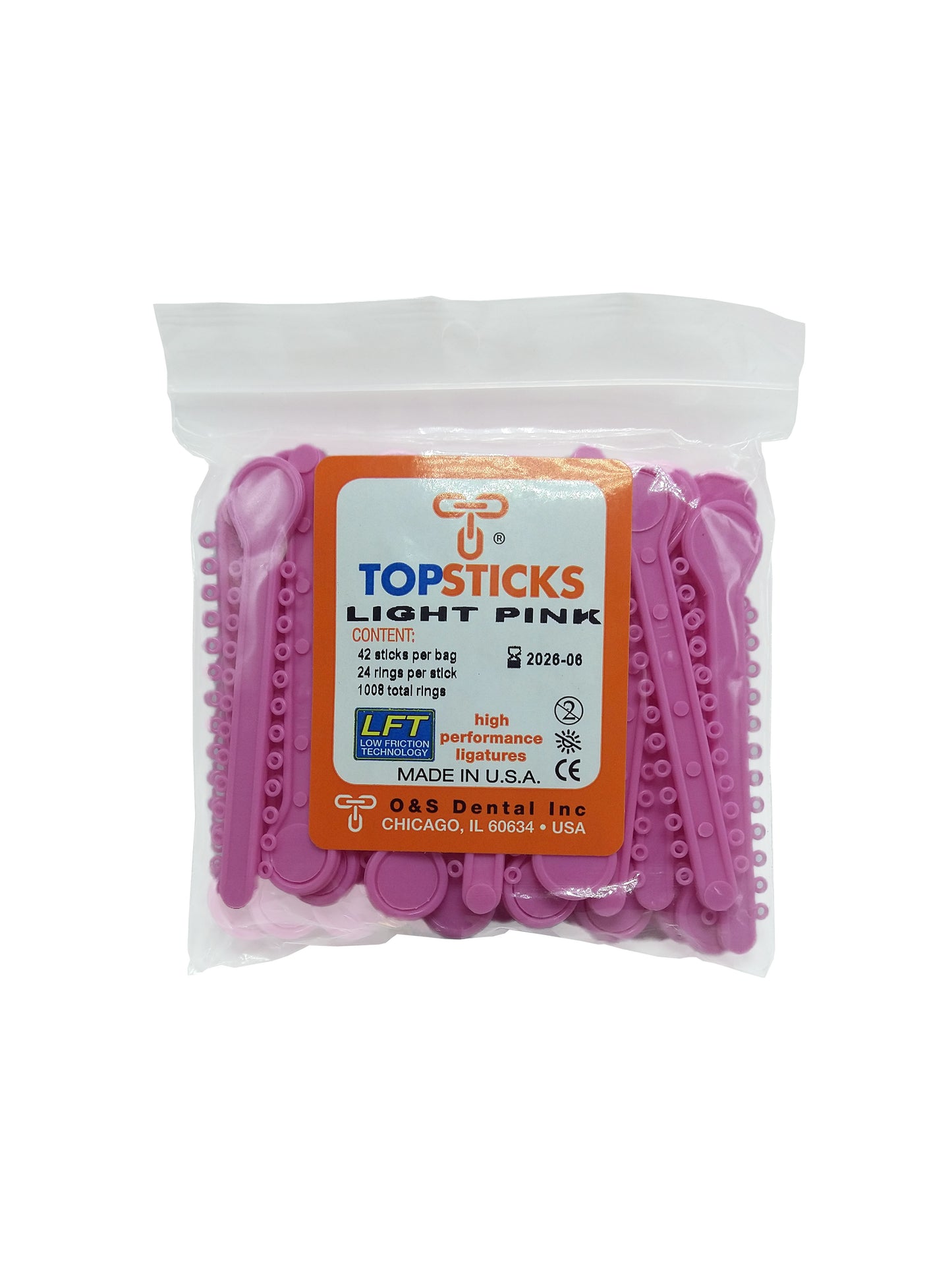 O & S Dental Topsticks High Performance Ortho Elastic Ligature Ties All Colors