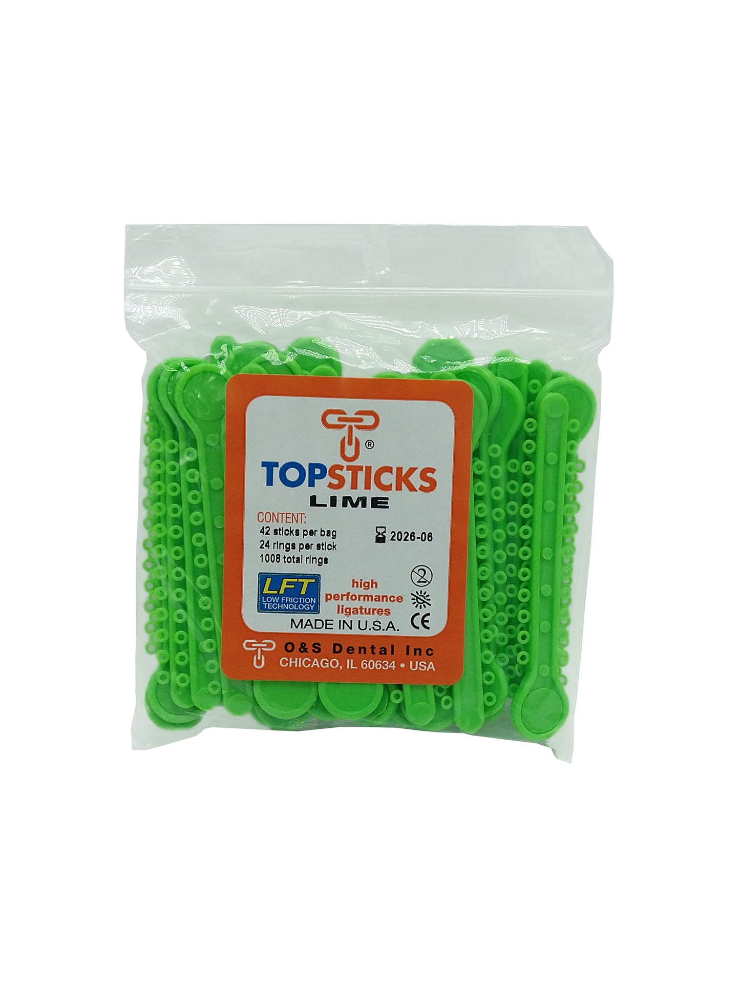 O & S Dental Topsticks High Performance Ortho Elastic Ligature Ties All Colors