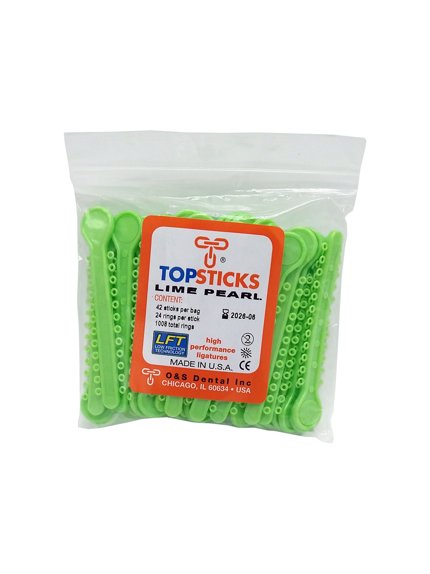 O & S Dental Topsticks High Performance Ortho Elastic Ligature Ties All Colors