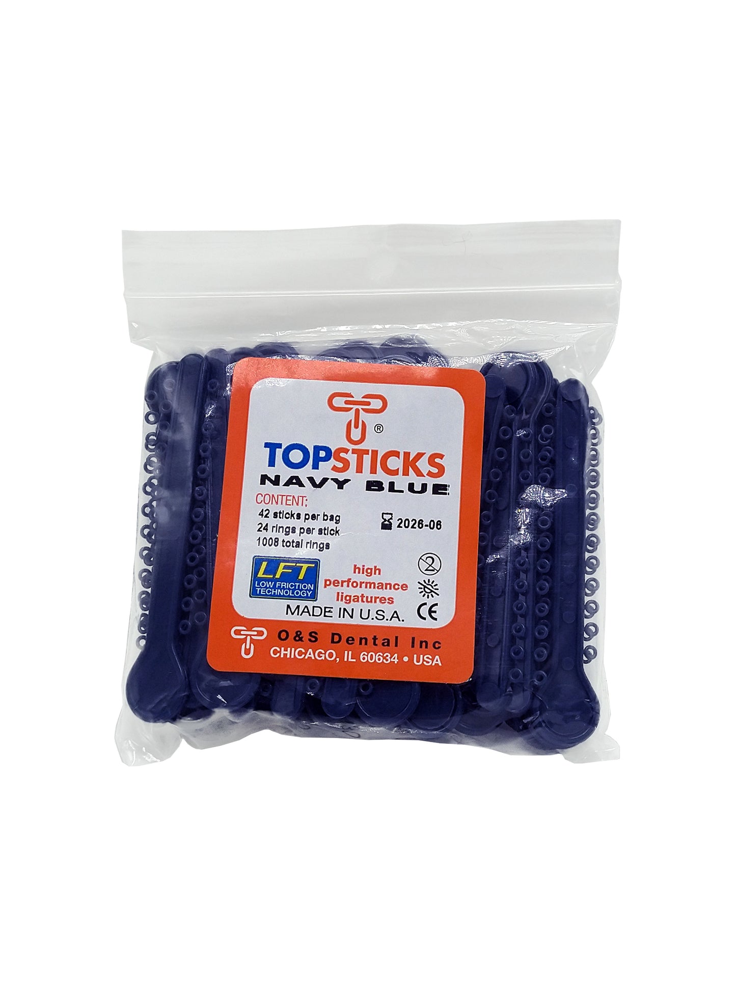 O & S Dental Topsticks High Performance Ortho Elastic Ligature Ties All Colors