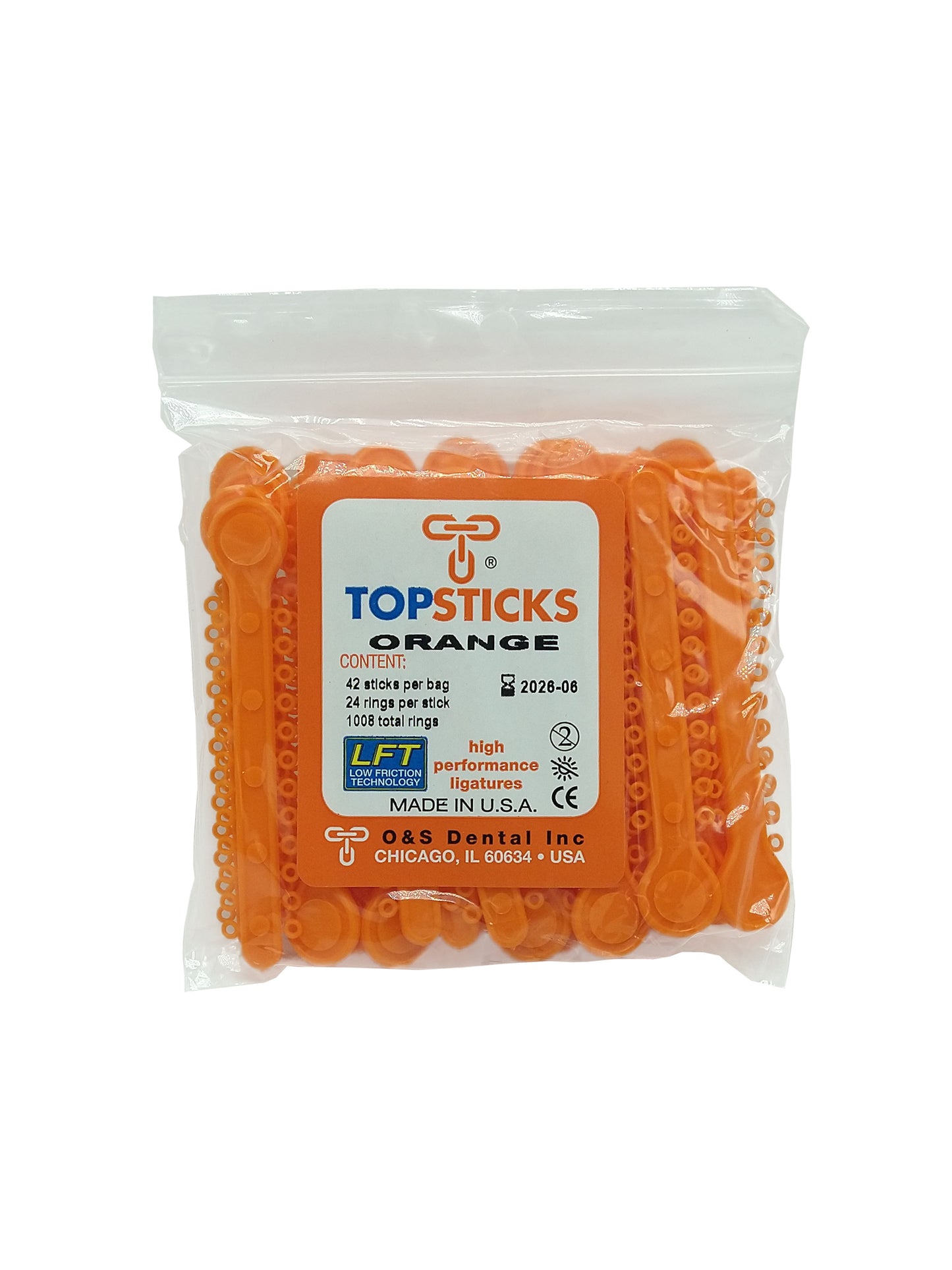 O & S Dental Topsticks High Performance Ortho Elastic Ligature Ties All Colors
