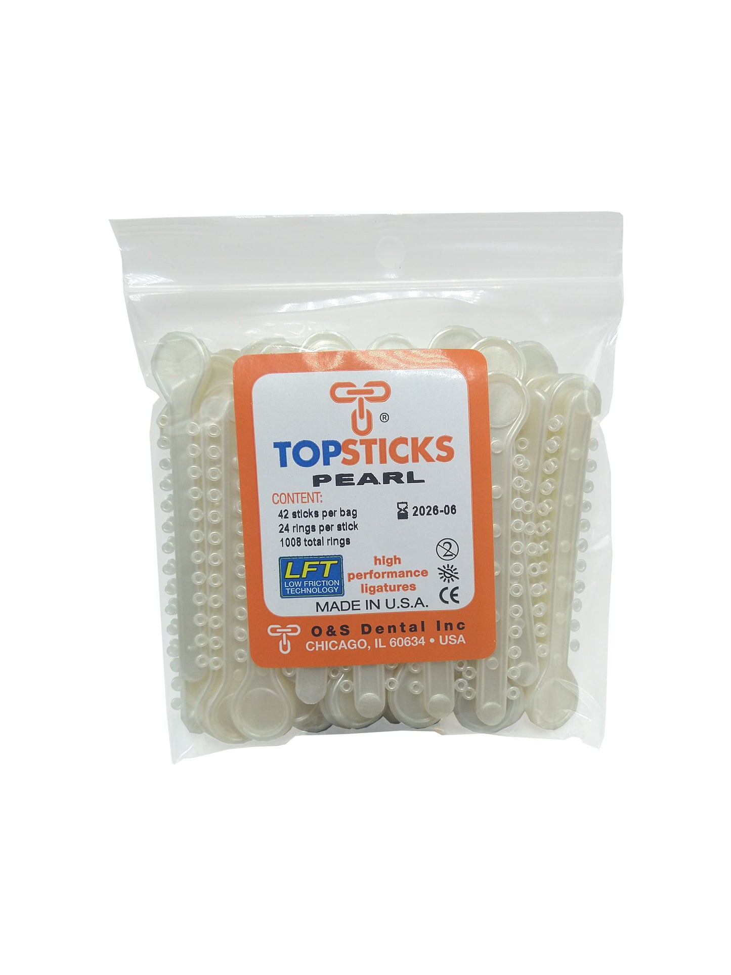 O & S Dental Topsticks High Performance Ortho Elastic Ligature Ties All Colors