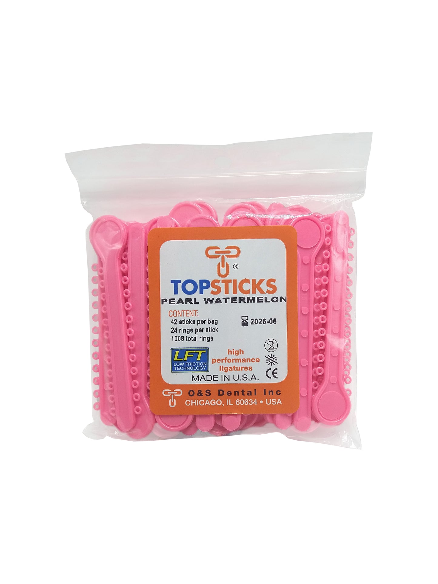 O & S Dental Topsticks High Performance Ortho Elastic Ligature Ties All Colors