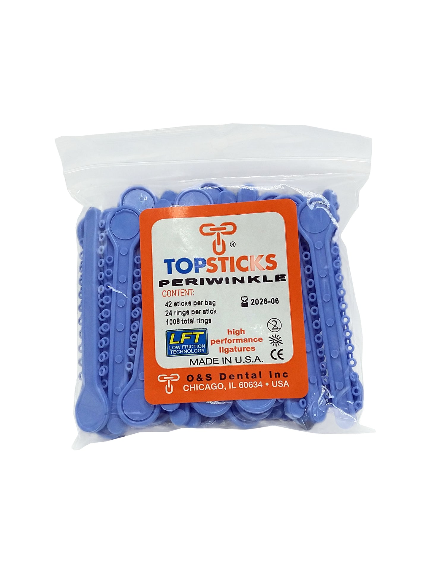 O & S Dental Topsticks High Performance Ortho Elastic Ligature Ties All Colors