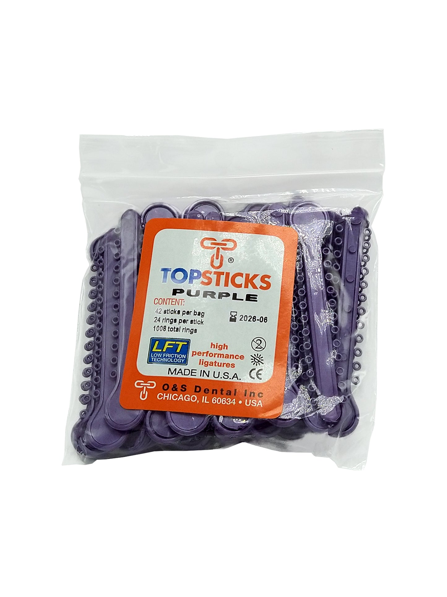 O & S Dental Topsticks High Performance Ortho Elastic Ligature Ties All Colors