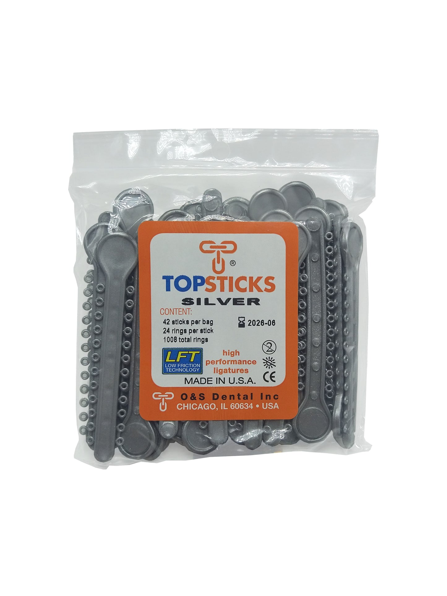 O & S Dental Topsticks High Performance Ortho Elastic Ligature Ties All Colors
