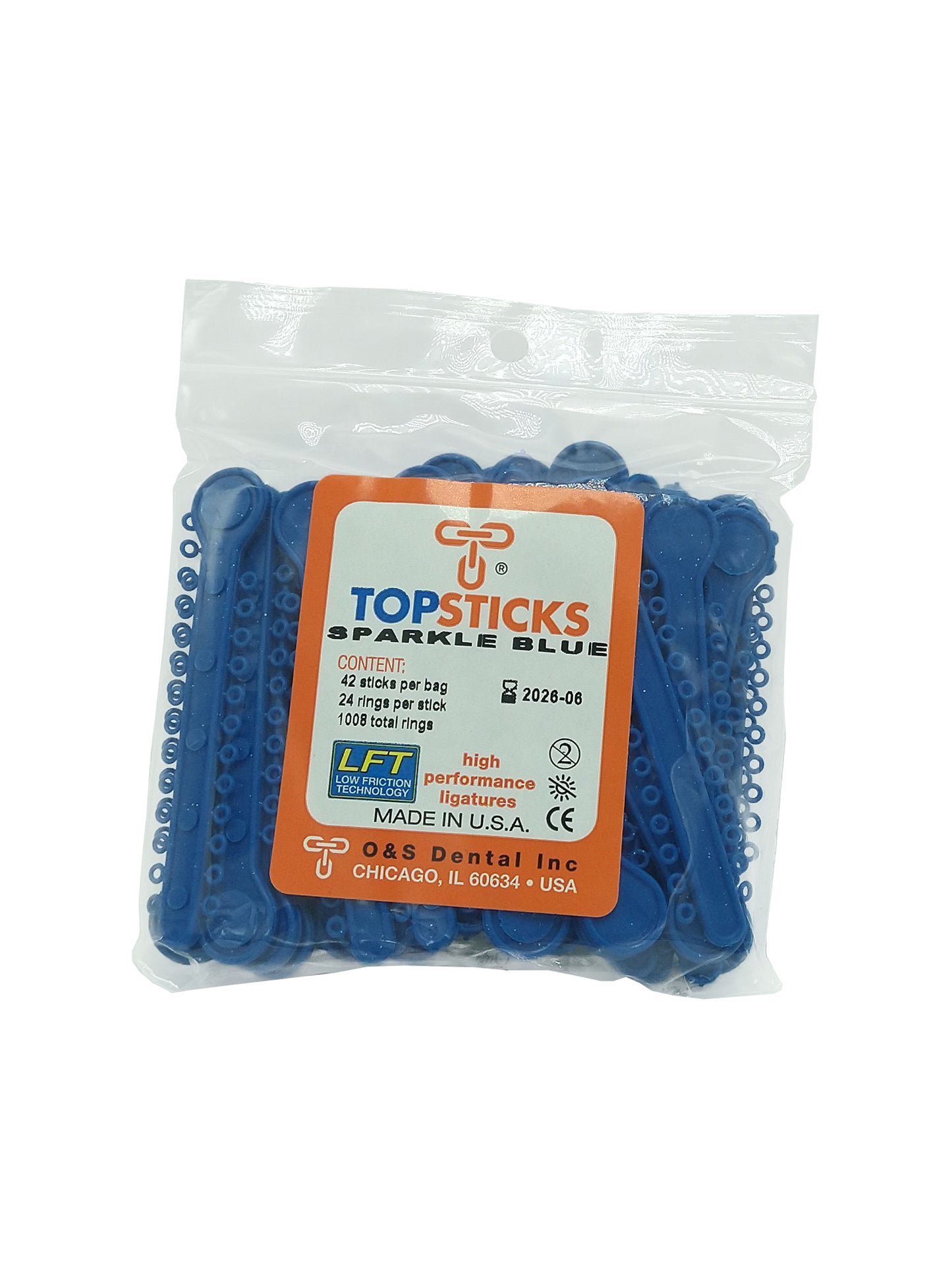O & S Dental Topsticks High Performance Ortho Elastic Ligature Ties All Colors