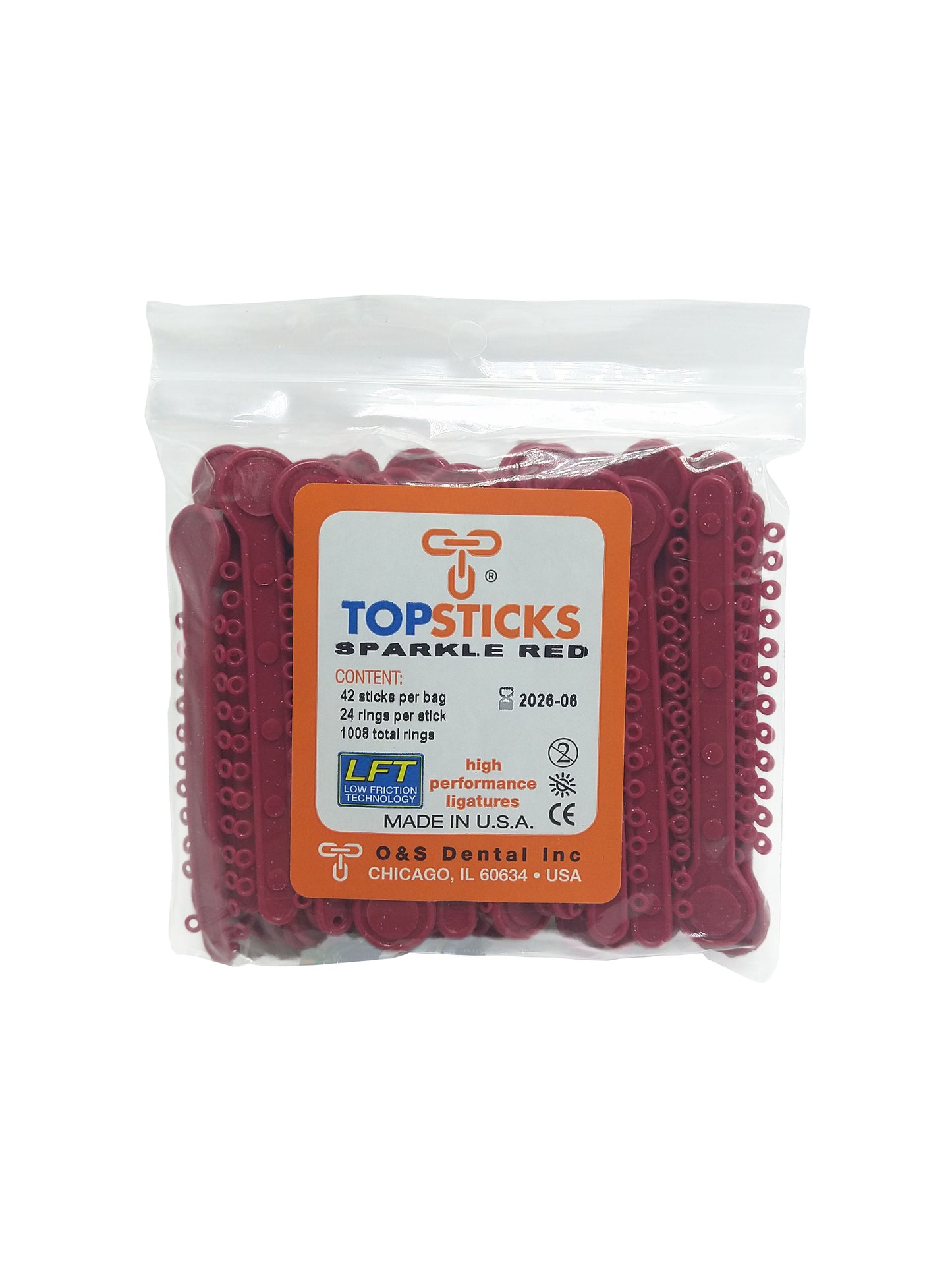 O & S Dental Topsticks High Performance Ortho Elastic Ligature Ties All Colors