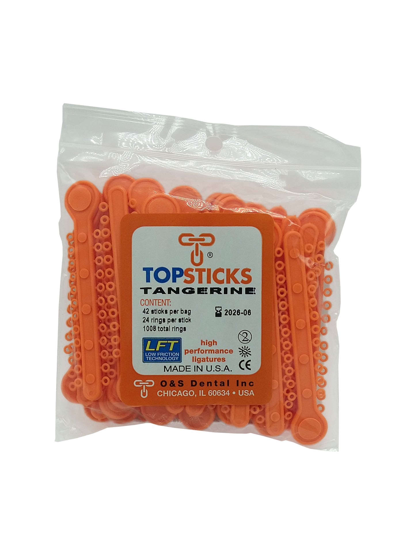 O & S Dental Topsticks High Performance Ortho Elastic Ligature Ties All Colors