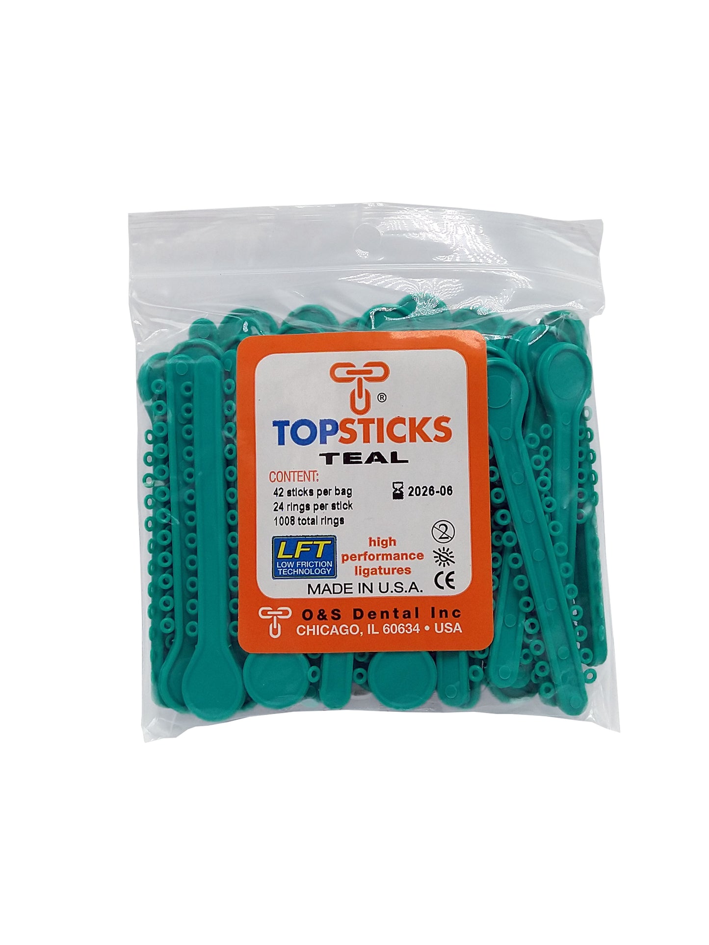 O & S Dental Topsticks High Performance Ortho Elastic Ligature Ties All Colors