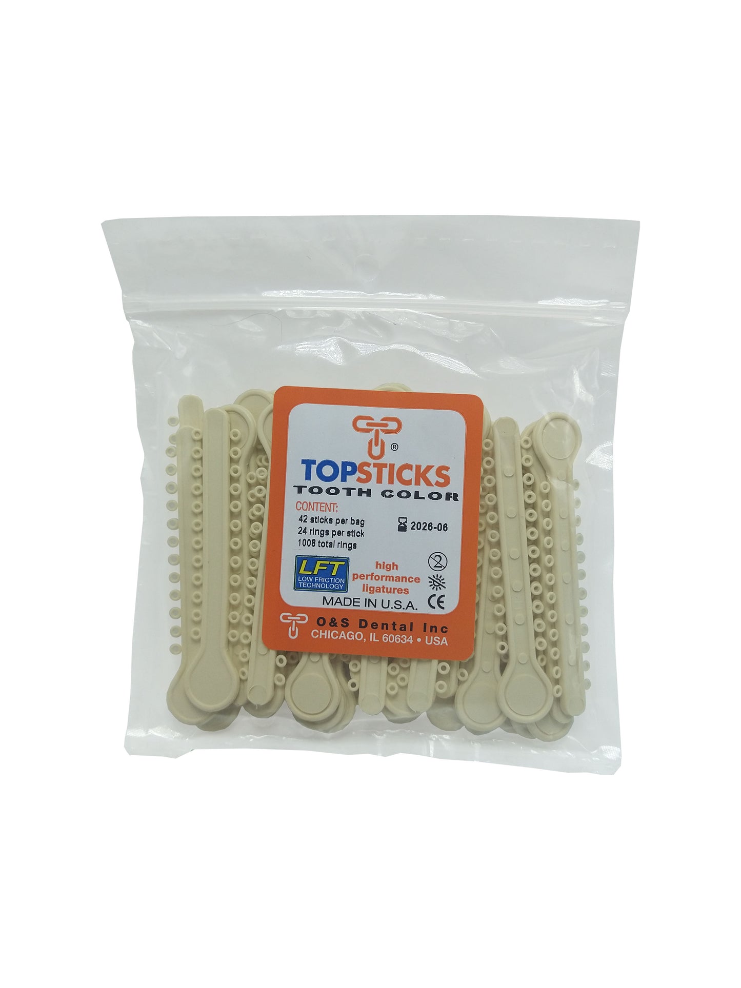 O & S Dental Topsticks High Performance Ortho Elastic Ligature Ties All Colors
