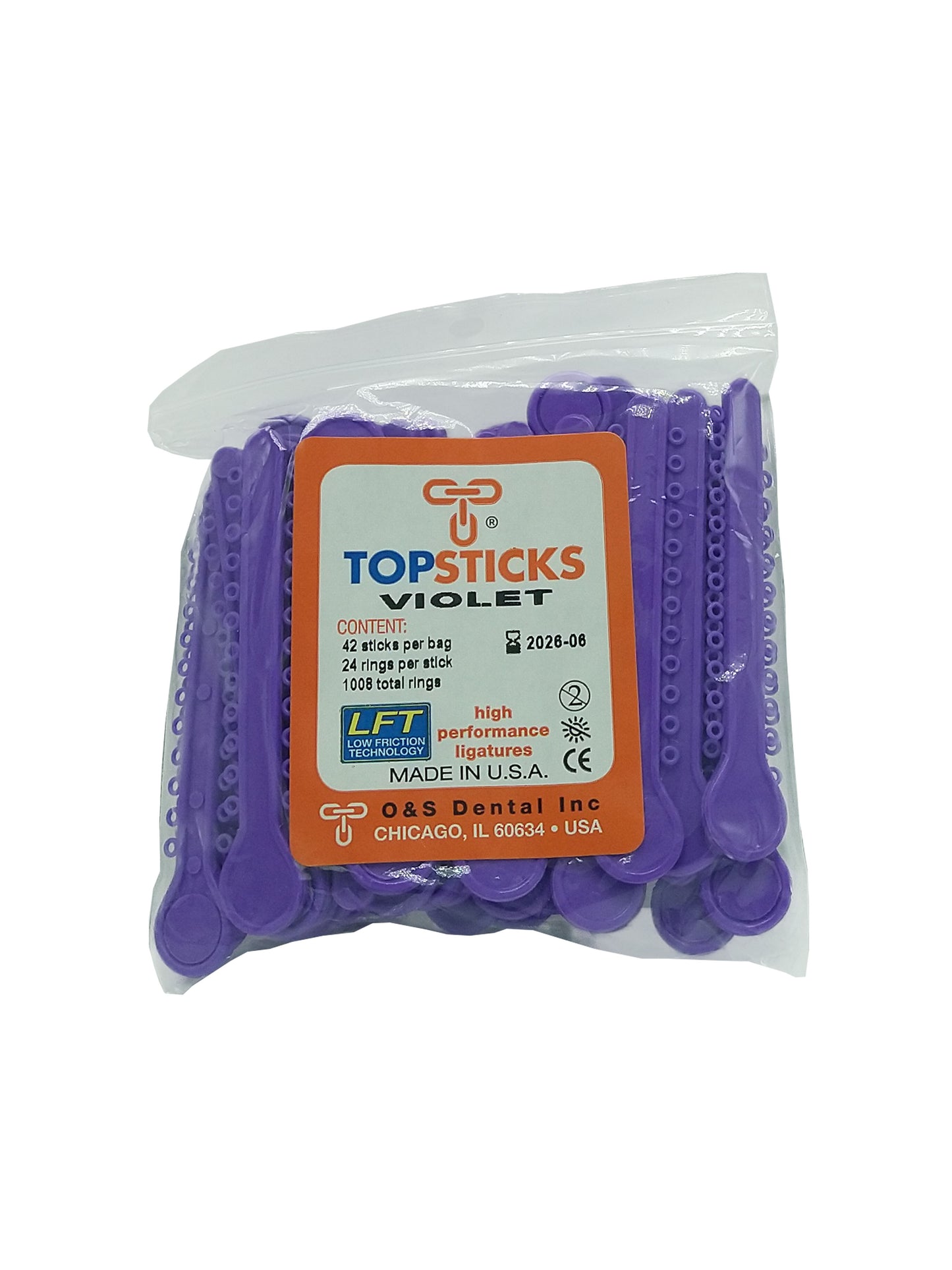 O & S Dental Topsticks High Performance Ortho Elastic Ligature Ties All Colors