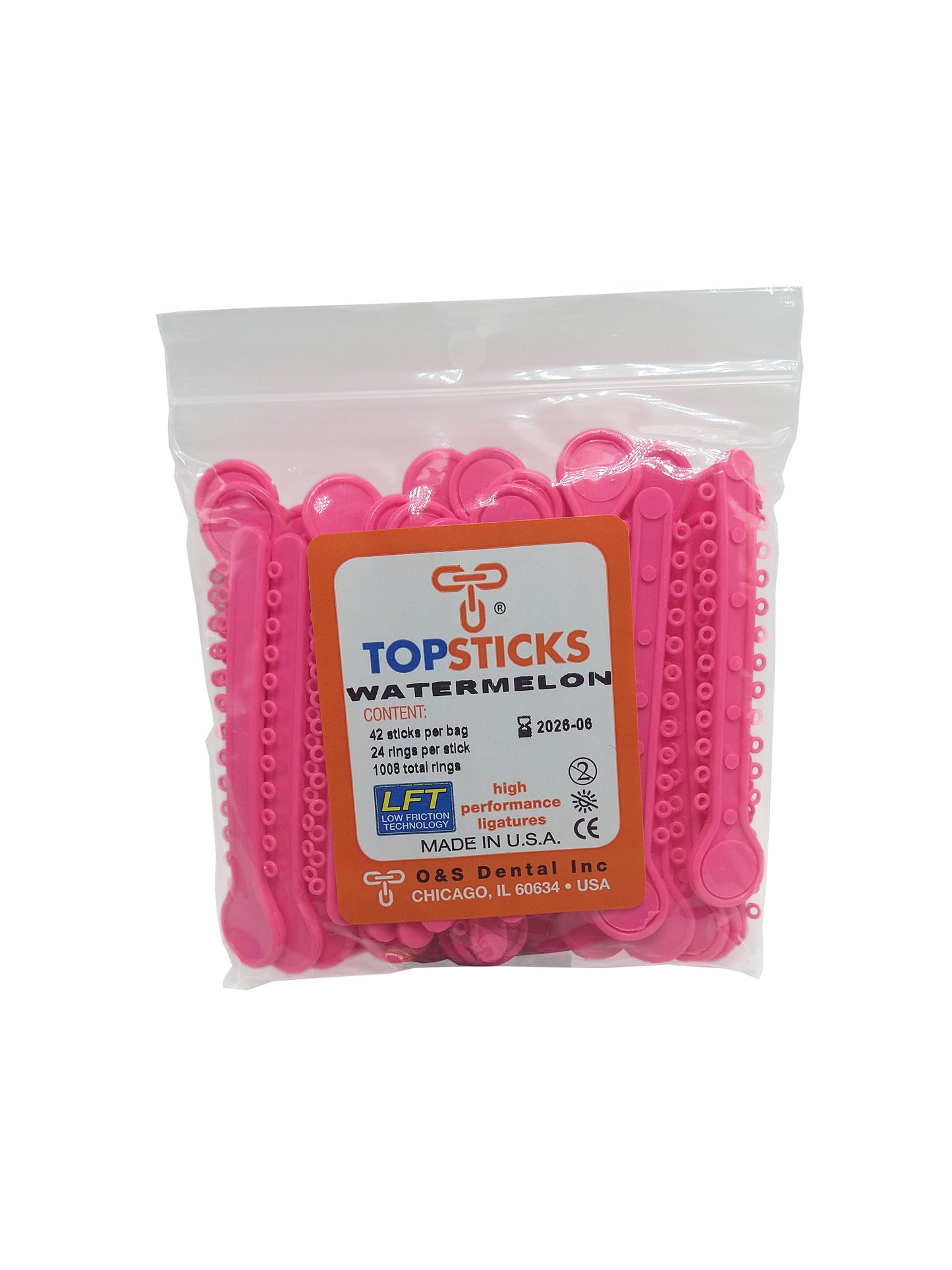 O & S Dental Topsticks High Performance Ortho Elastic Ligature Ties All Colors