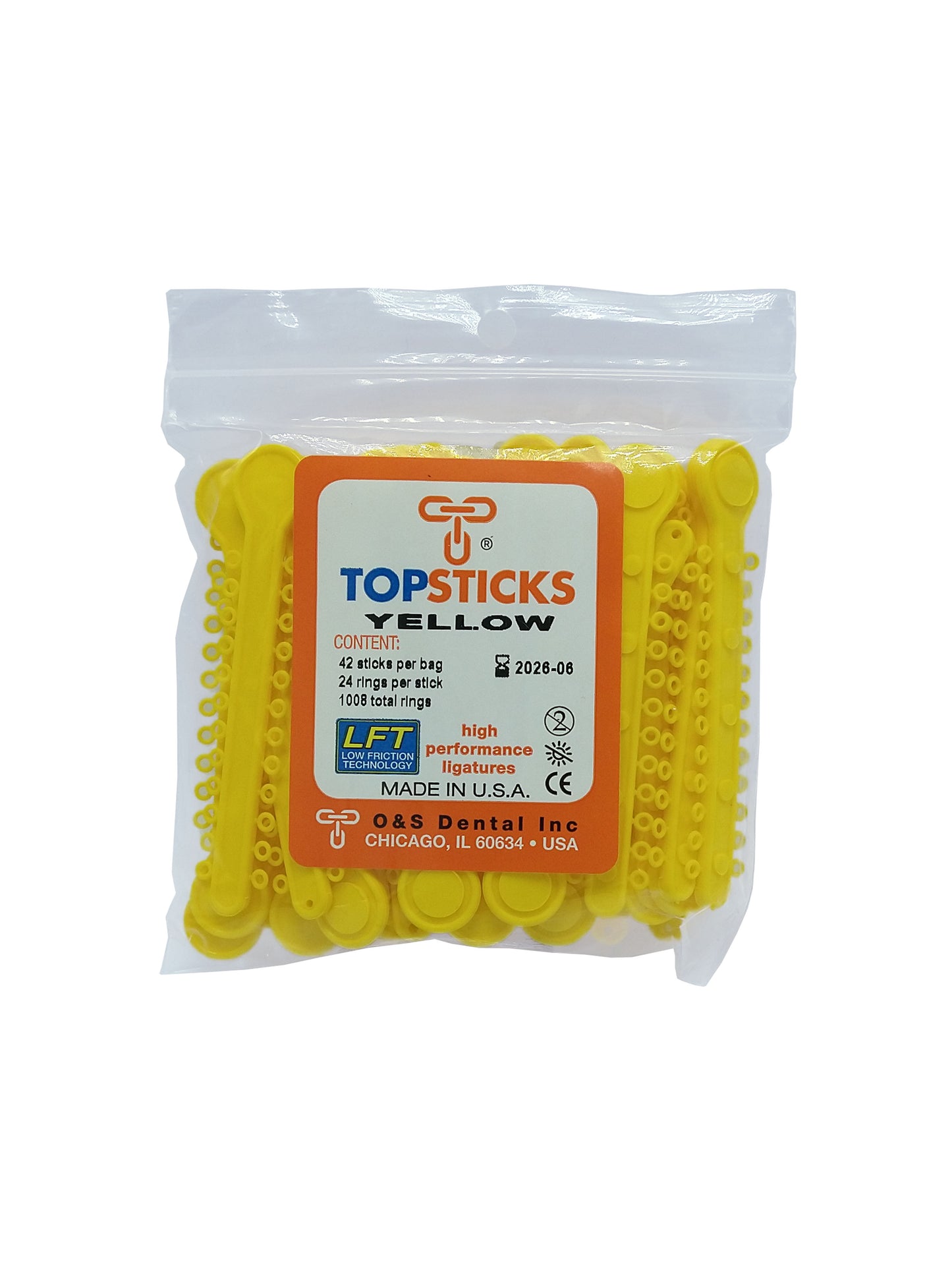 O & S Dental Topsticks High Performance Ortho Elastic Ligature Ties All Colors