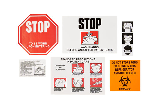 Compliance Training Partners Variety Pack of Infection Control Labels (x3)