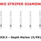 Premier Dental TWO STRIPER Diamond DC0.3M – Depth Marker COARSE Burs 5/pk