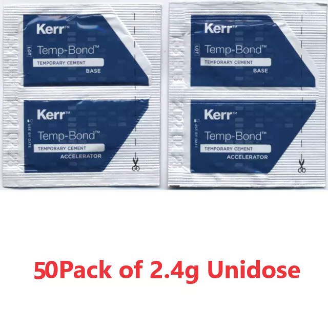 KERR Temp-Bond Temporary Cement 2.4gm Unidose Base & Accelerator (50 Pack)