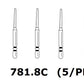 Premier Dental TWO STRIPER Diamond Round End Taper #781.8C 5/PK USA