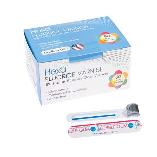 Hexa 5% Sodium Fluoride Clear Varnish W/ Xylitol 0.4mL Unidose