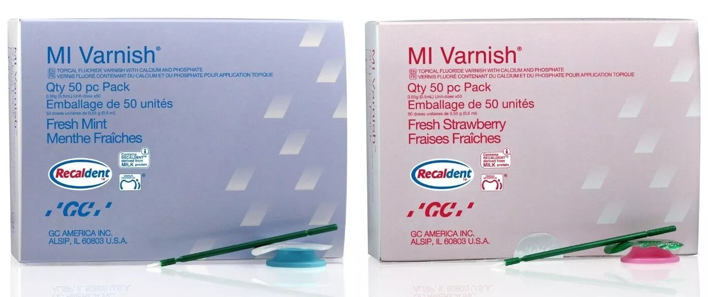 GC MI Varnish® Bioavailable Calcium Varnish Fresh Mint/Strawberry 0.44g Unidose