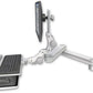 ICW Long T2 Paralink LCD arm mount for a 2" pole with a wrist-rest keyboard tray