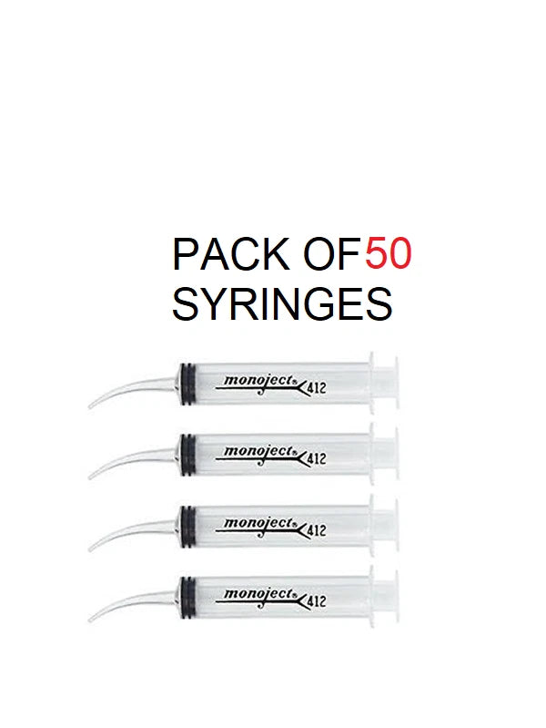 Original Monoject® Curved 412 Tip 12cc Syringes