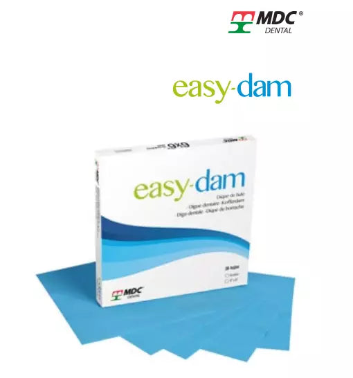 MDC NIC TONE® Easy-Dam Natural Rubber Latex Dental Dam Blue 6"x6" 36 Sheets/box