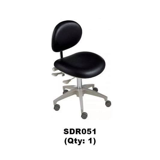 DCI Edge Series 5 Black Doctor’s and Assistant's Stool Set , Black, Dental