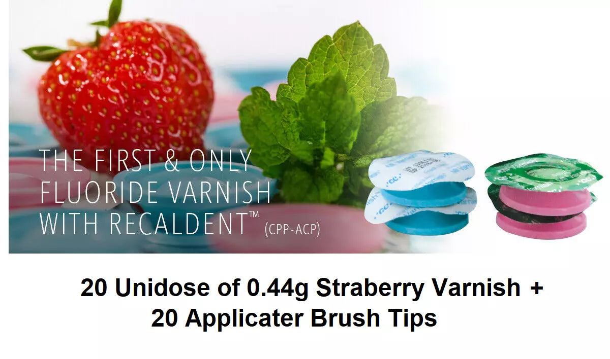 GC MI Varnish® Bioavailable Calcium Varnish Fresh Mint/Strawberry 0.44g Unidose