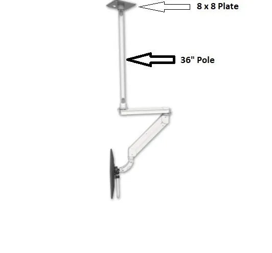 Monitor Ceiling Mount ICW Titan Elite Space-Saving T2 Dental ,Monitor adjuster-Quicklink