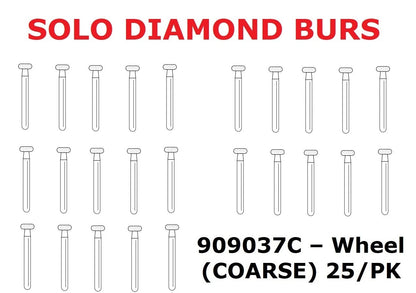 Premier Dental SOLO Premium Diamond Burs WHEEL Shape 909037C 25pcs