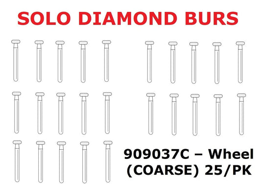 Premier Dental SOLO Premium Diamond Burs WHEEL Shape 909037C 25pcs