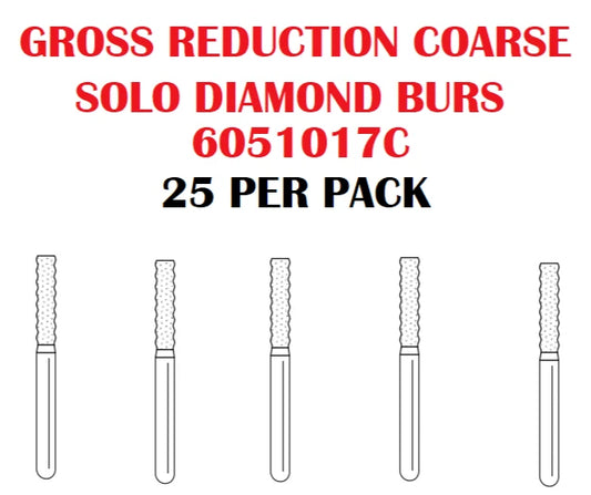 Premier Dental SOLO Premium Diamond Burs GROSS REDUCTION 6051017C 25pcs