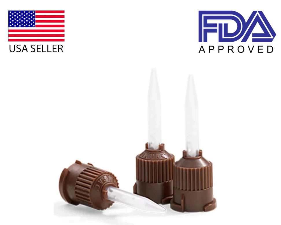 Original Mixpac Brown Short Mixing Tips for Parkell Predicta cement 25/Box