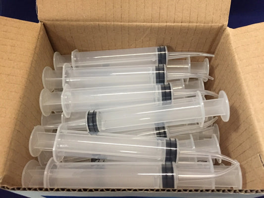 Monoject Style 412 Curved Tip Utility Irrigation Syringes 12ml (12cc)