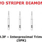 Premier Dental TWO STRIPER Diamond 200.3F – Interproximal Trimmer Burs 5/pk