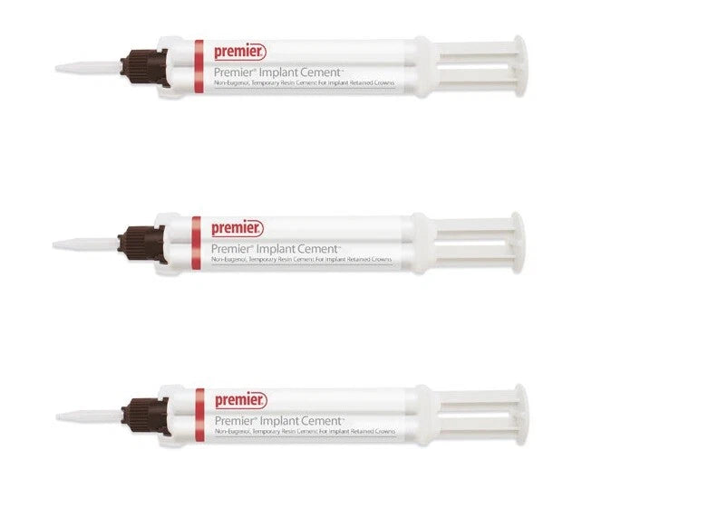 Premier Dental Implant Cement For Implant Retained crowns 3x5 mL Syringe + 25Tip