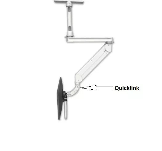 Monitor Ceiling Mount ICW Titan Elite Space-Saving T2 Dental ,Monitor adjuster-Quicklink