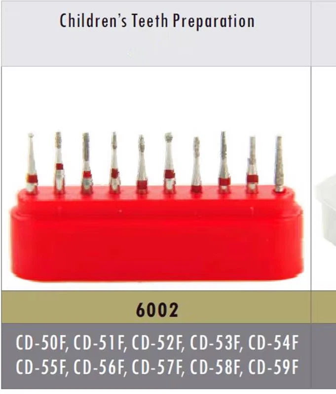 Redland Dental Diamond Bur Clinic Kit FG-6002 Children Teeth Preparation Polishing 10/Pk