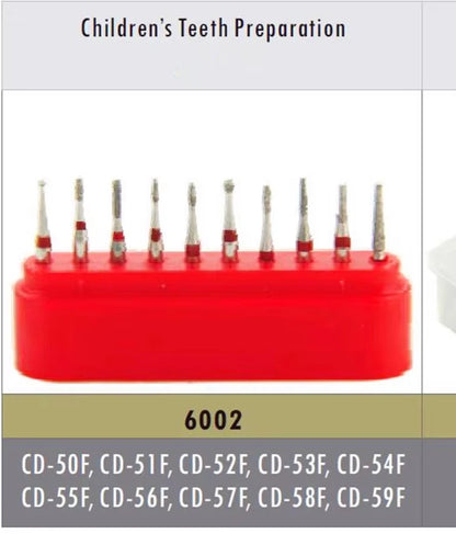 Redland Dental Diamond Bur Clinic Kit FG-6002 Children Teeth Preparation Polishing 10/Pk