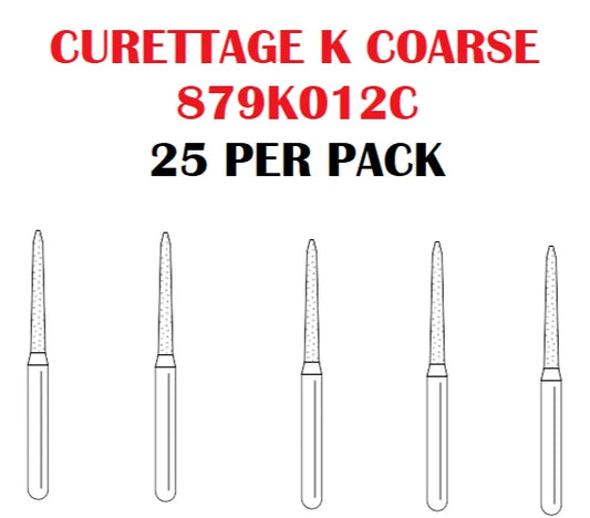 Premier Dental SOLO Premium Diamond Burs CURETTAGE K COARSE 879K012C 25pcs USA