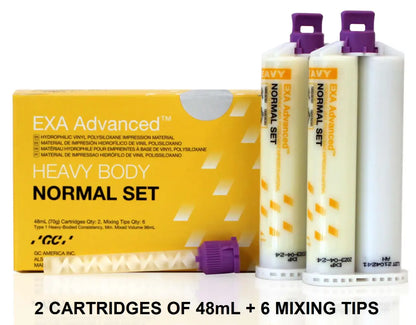 EXA Advanced™ Heavy Body Normal / Fast Set Impression Material 48mL + Tips by GC