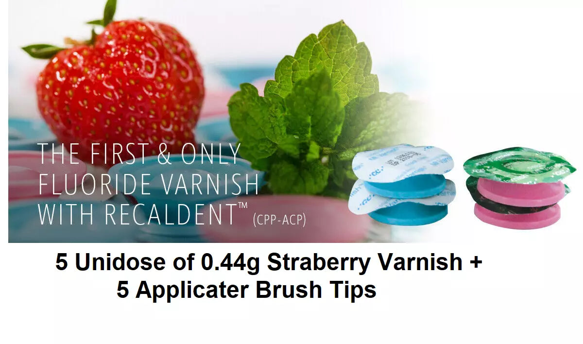 GC MI Varnish® Bioavailable Calcium Varnish Fresh Mint/Strawberry 0.44g Unidose